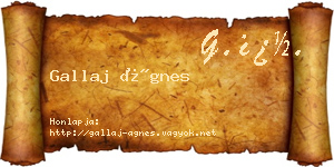 Gallaj Ágnes névjegykártya